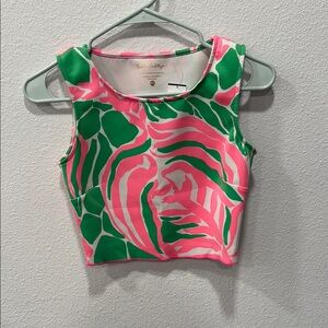 Lilly Pulitzer Pink and Green Crop Top XS